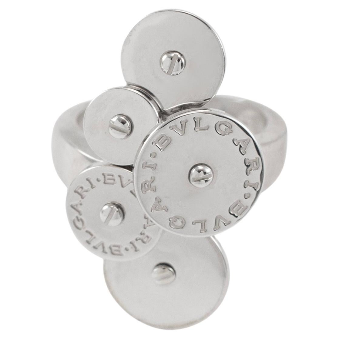 Bvlgari 18K White Gold Cicladi Spiral Circles Cocktail Ring For Sale