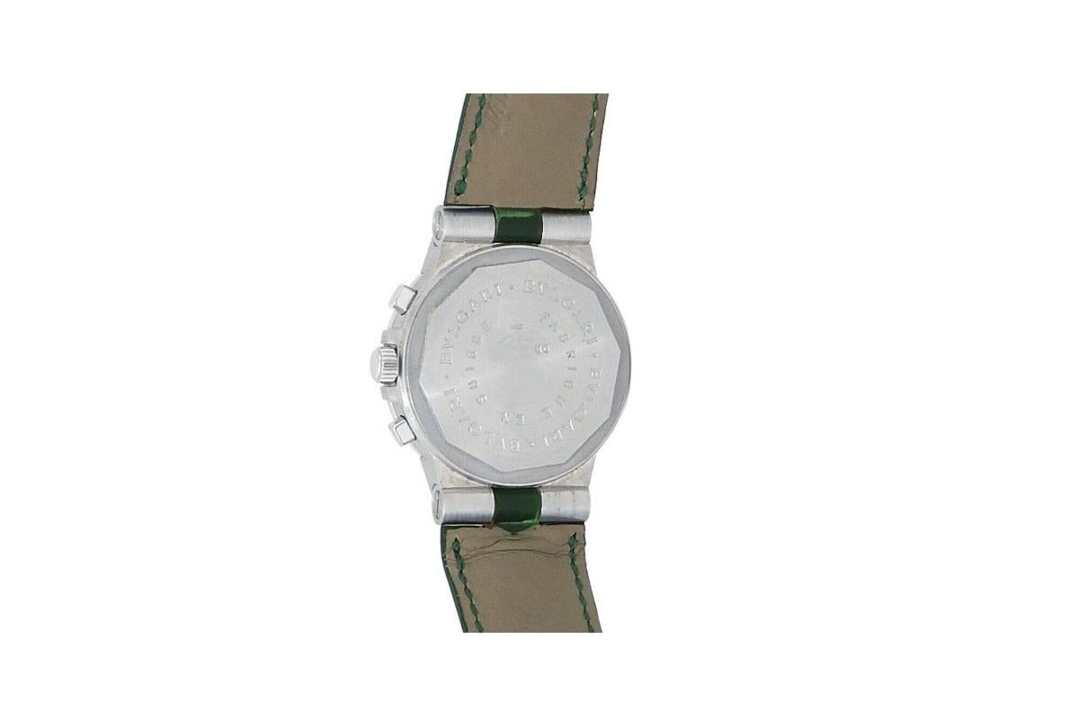 Round Cut Bvlgari 18K White Gold Diagano Chronograph Automatic Ladies Watch