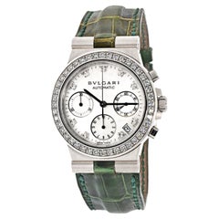 Bvlgari 18K White Gold Diagano Chronograph Automatic Ladies Watch