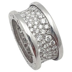 Bvlgari 18k White Gold Diamond B.Zero1 Band Ring