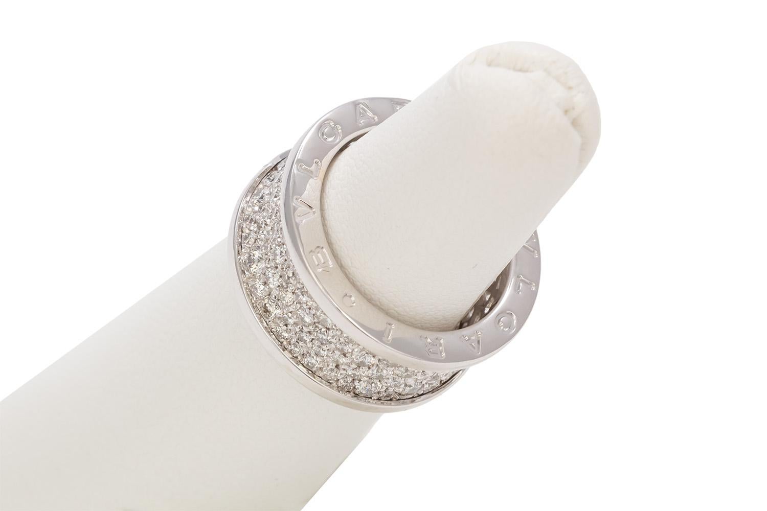 Women's Bvlgari 18k White Gold & Diamond B.Zero1 Ring Ref. 345593 Bulgari Retail $18, 900