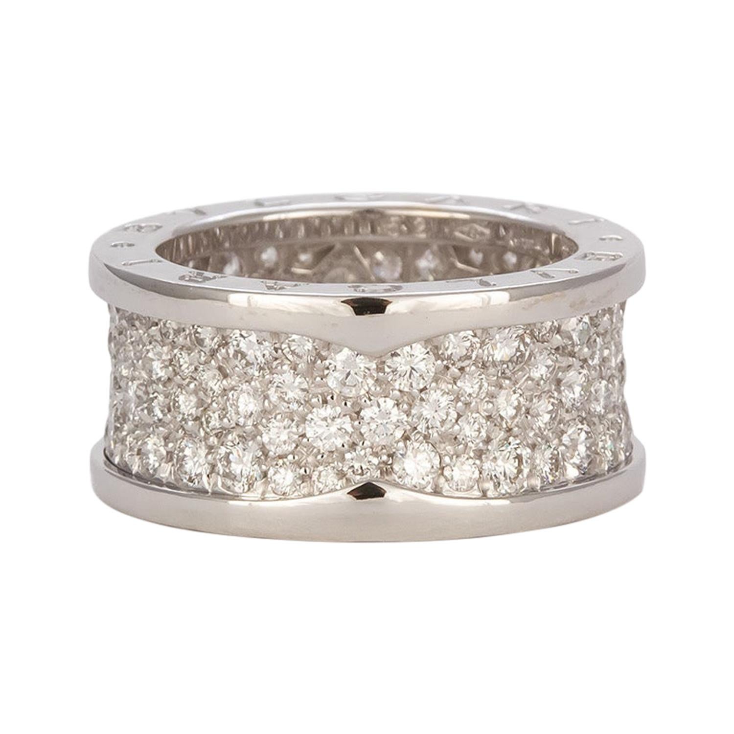 Bvlgari 18k White Gold & Diamond B.Zero1 Ring Ref. 345593 Bulgari Retail $18, 900