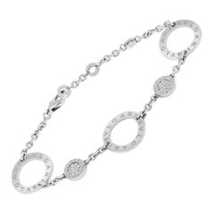 Bvlgari 18k White Gold Diamond Circle Chain Bracelet