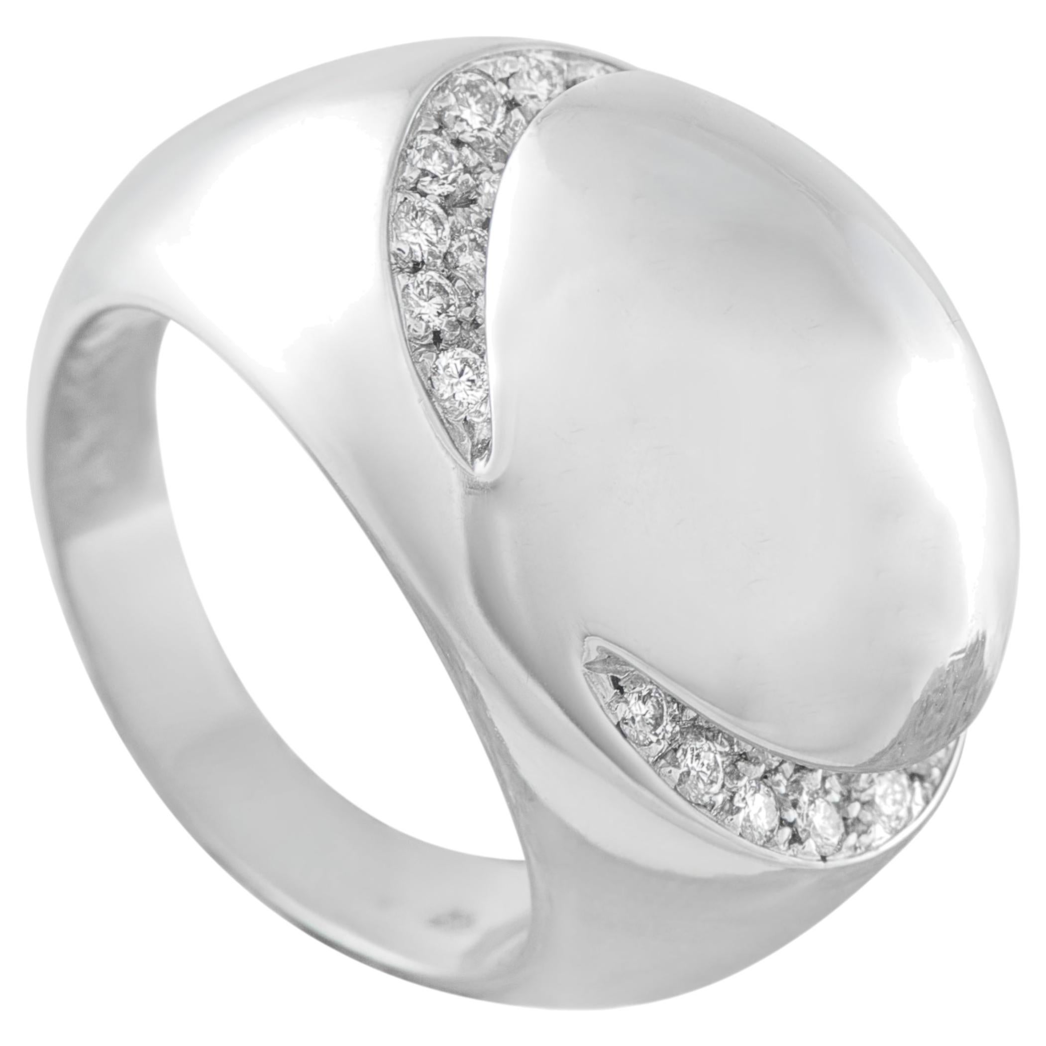Bvlgari 18K White Gold Diamond Dome Ring BV16-040826