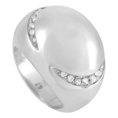 Bvlgari 18K White Gold Diamond Dome Ring