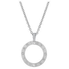 Bvlgari 18K Weißgold Diamant-Anhänger Halskette BV031022326