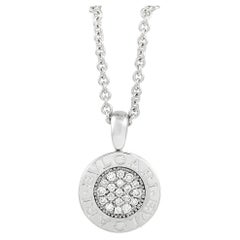 Bvlgari 18K White Gold Diamond Pendant Necklace