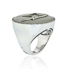 Bvlgari 18 Karat Gold Gianni Enigma Quartz Rock Crystal Diamond Jaguar Ring