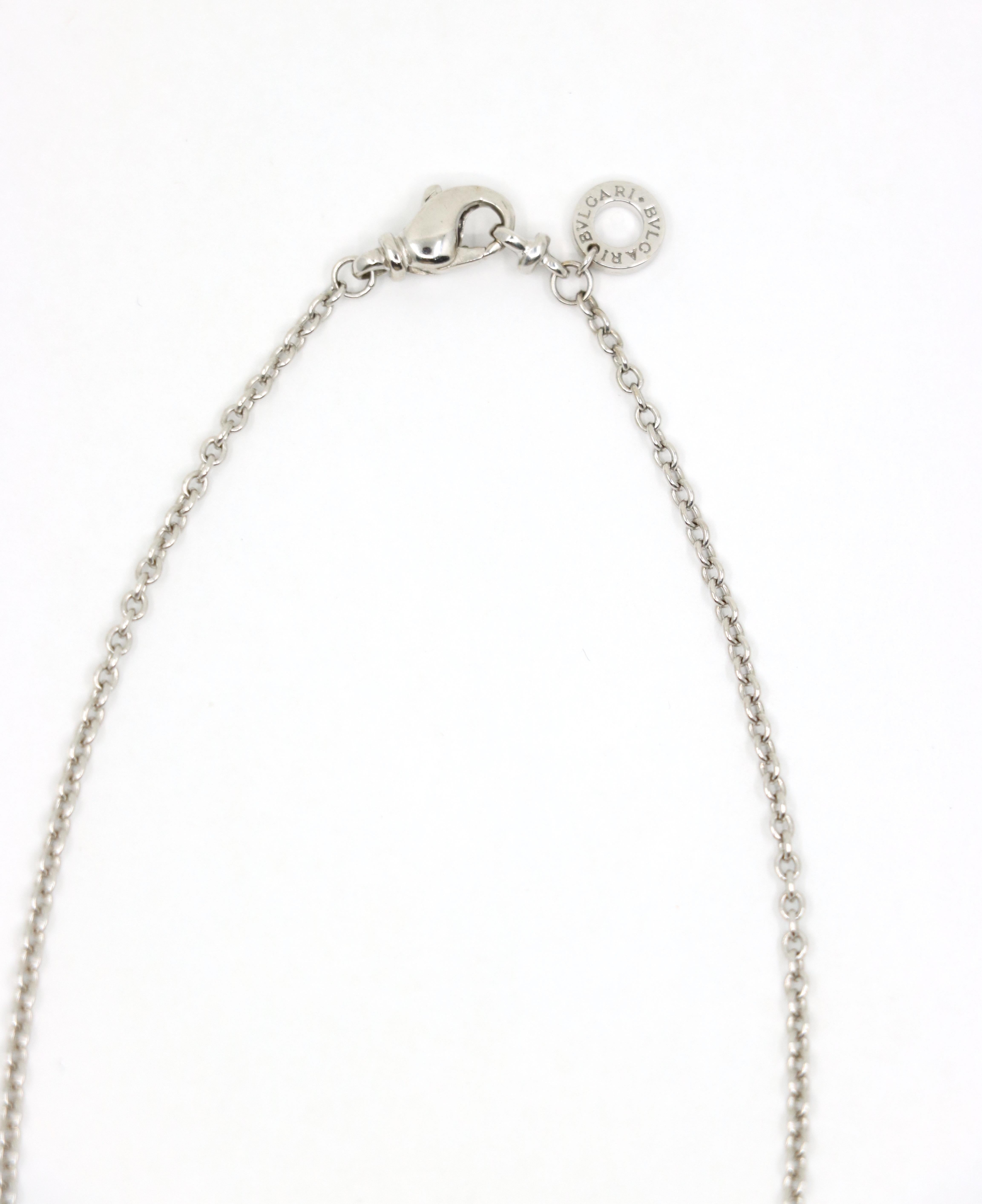 BVLGARI 18K White Gold Heart Shape Pendant Necklace For Sale 3