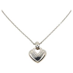 BVLGARI Collana con ciondolo a forma di cuore in oro bianco 18 carati