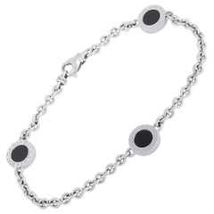 Bvlgari 18K White Gold Onyx Bracelet