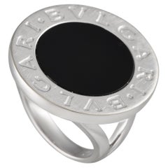 Bvlgari 18K White Gold Onyx Ring BV14-100223