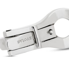 Bvlgari Boucles d'oreilles carrées en or blanc 18k avec diamants pavés