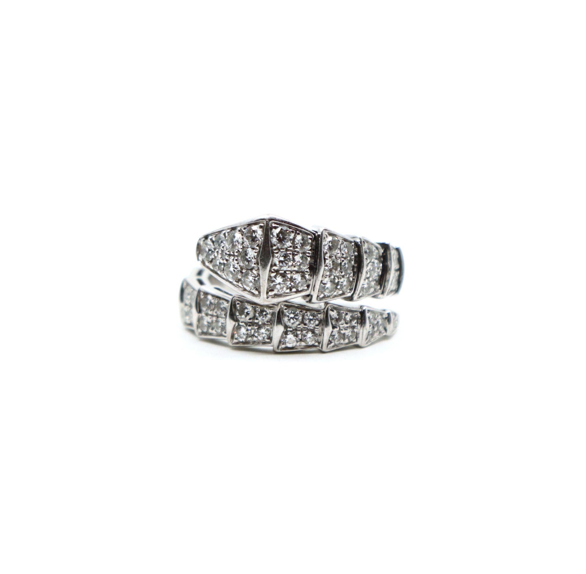 De las mujeres BVLGARI Conjunto de Anillo y Pendientes Víbora Serpenti de Oro Blanco de 18 K en venta