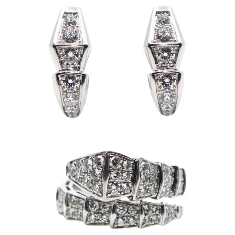 Anello e orecchini Serpenti Vipera in oro bianco 18 carati BVLGARI