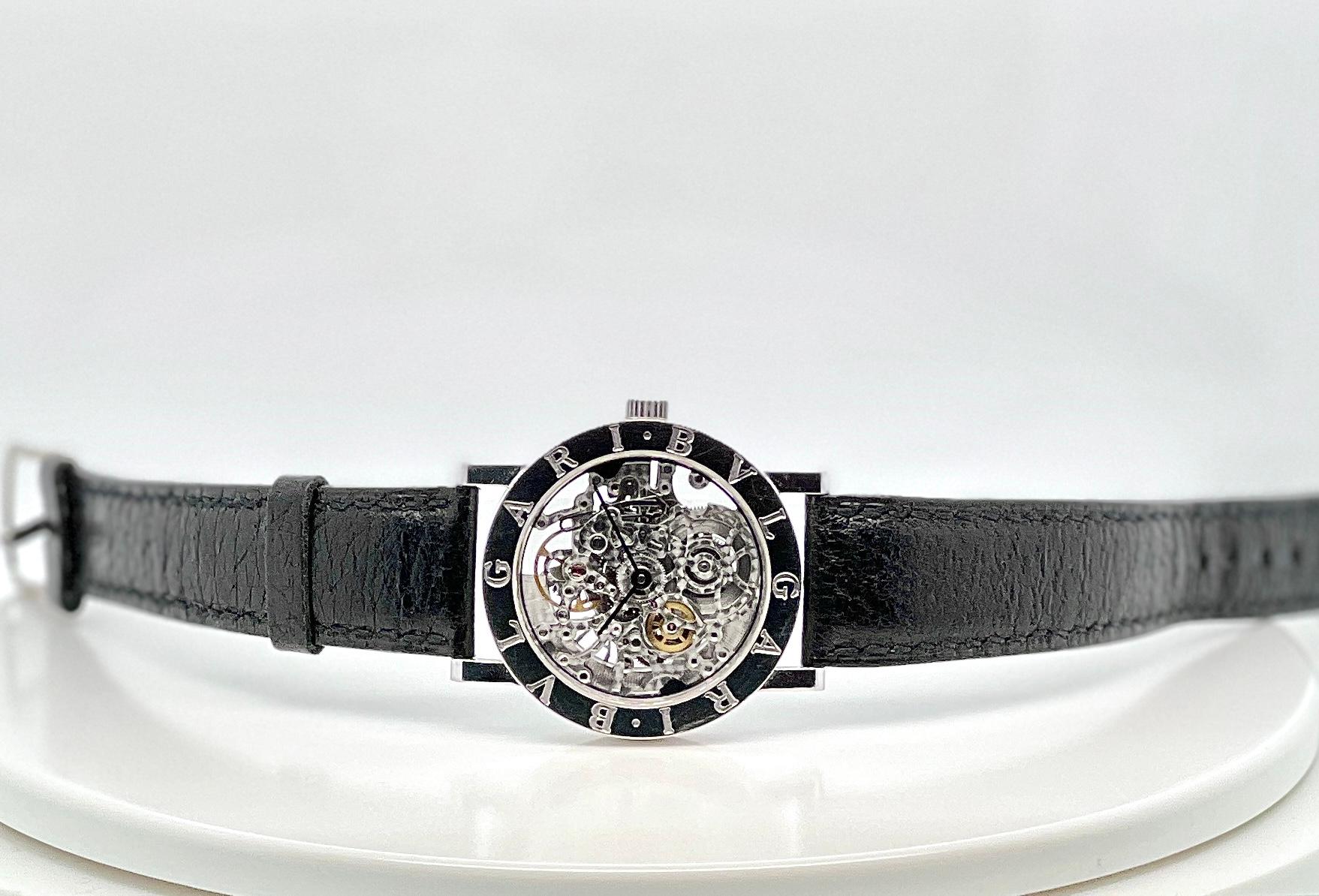 Bvlgari 18k Weißgold Skelettisierte Armbanduhr mit Skelett im Zustand „Hervorragend“ im Angebot in New York, NY