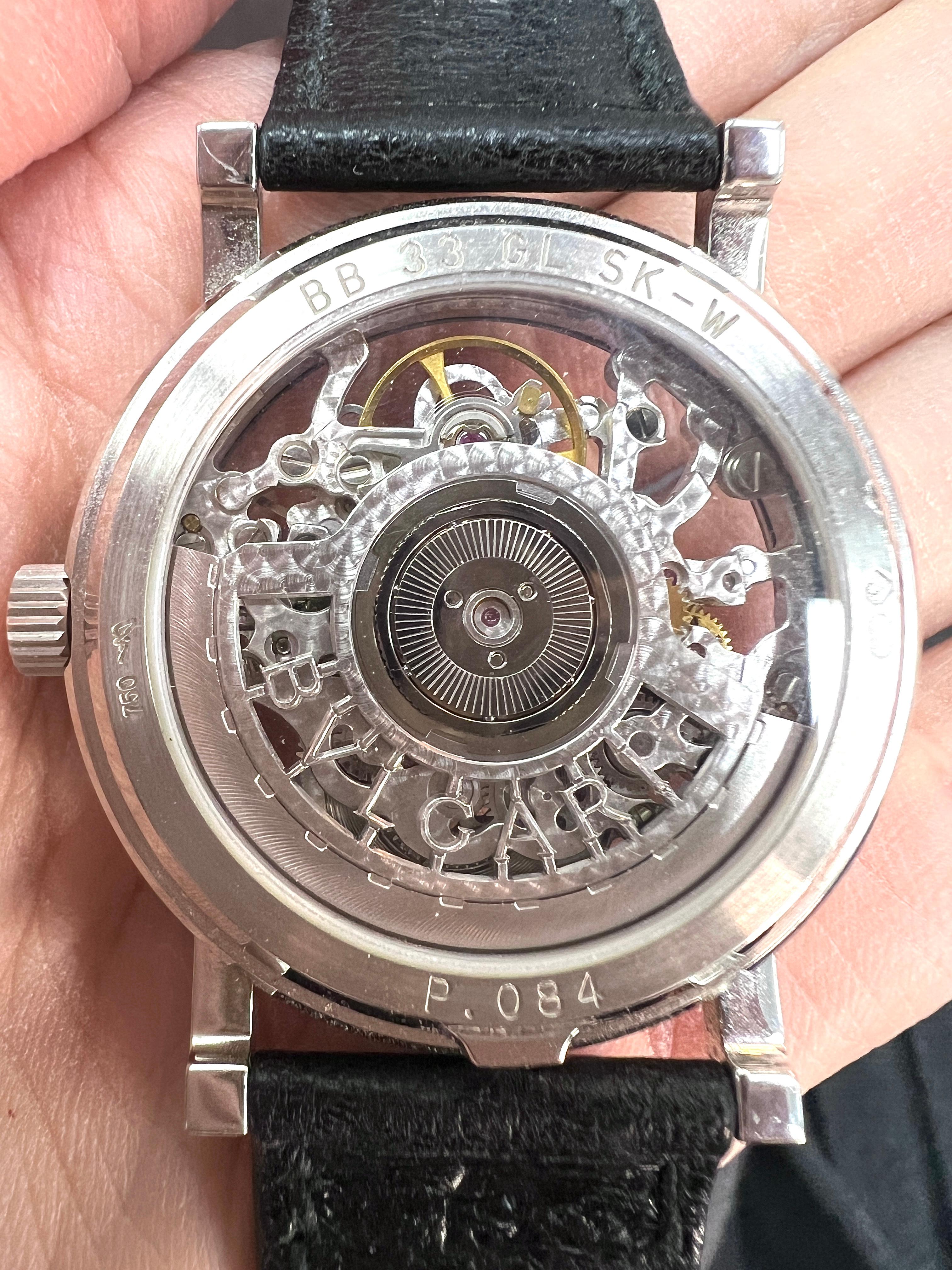 Bvlgari 18k Weißgold Skelettisierte Armbanduhr mit Skelett im Angebot 2