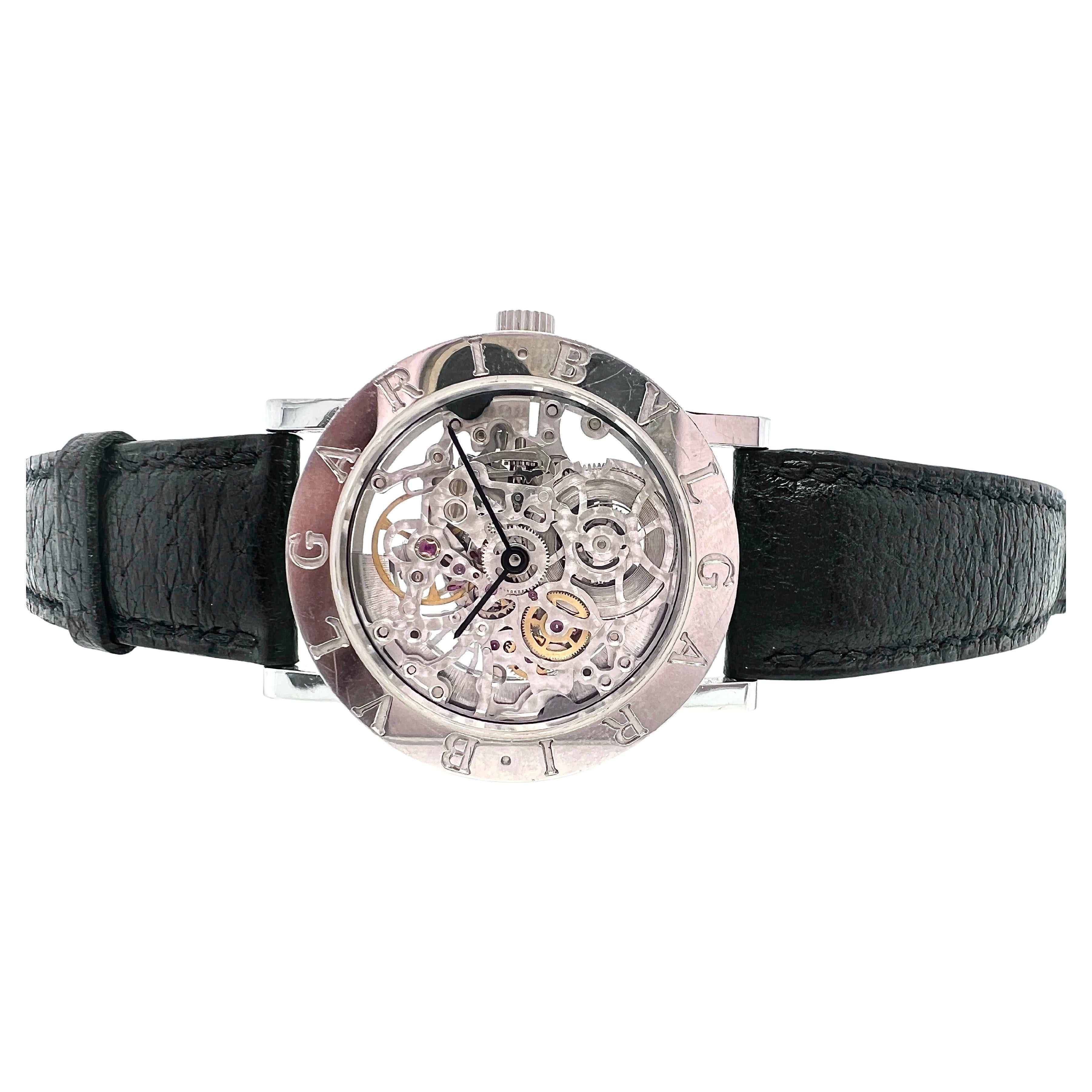 Bvlgari 18k White Gold Skeletonized Wristwatch