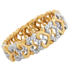 Bvlgari 18K Yellow and White Gold 1.00 Ct Diamond Bracelet