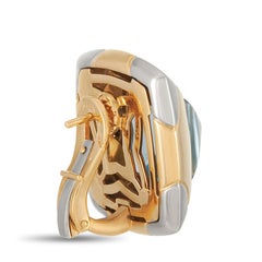 Bvlgari 18 Karat Yellow and White Gold Pyramid Topaz Earrings