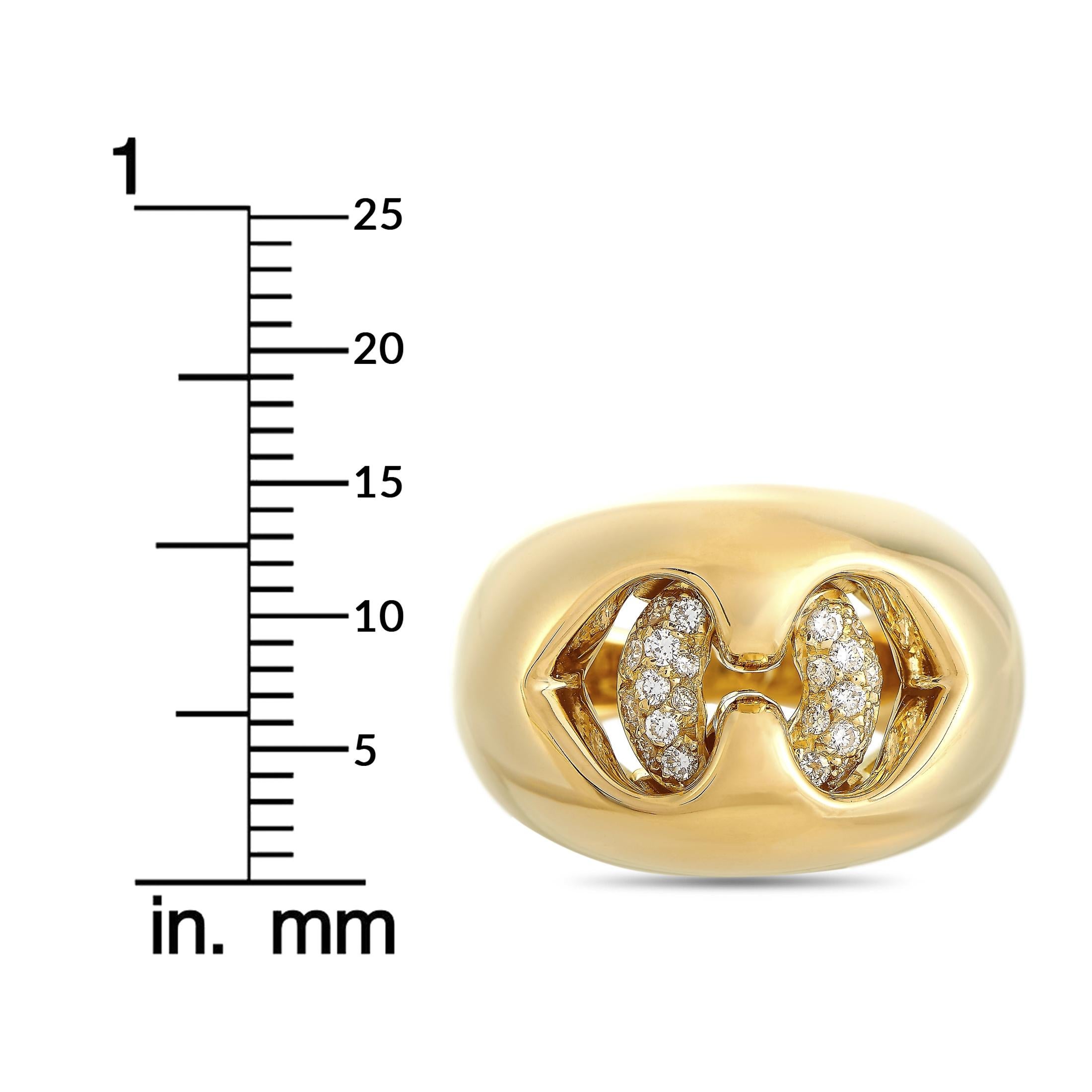 Bvlgari 18 Karat Yellow Gold 0.30 Carat Diamond Ring 1
