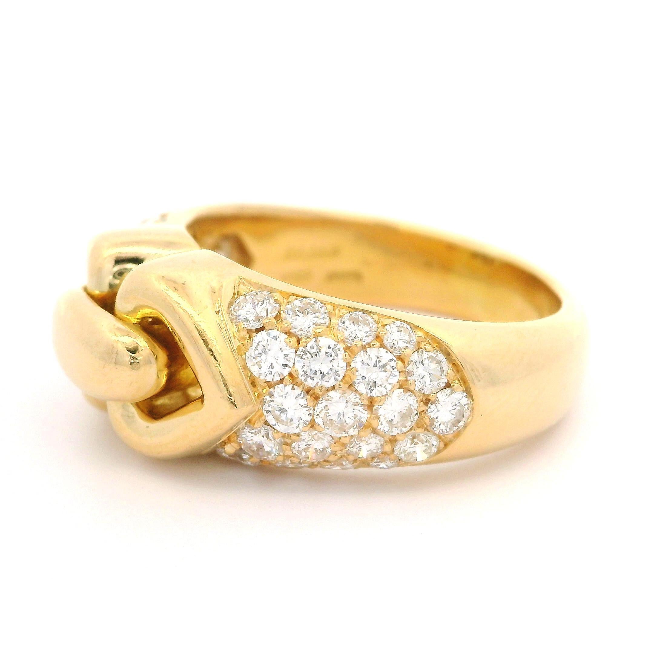 Bvlgari Or jaune 18k 1.40ctw Pave Diamond Doppio Double Heart Ring en vente 7