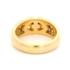 Bvlgari 18k Yellow Gold 1.40ctw Pave Diamond Doppio Double Heart Ring