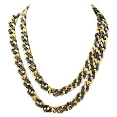 Bvlgari 18K Yellow Gold 34 Inches Curb Link Long Necklace