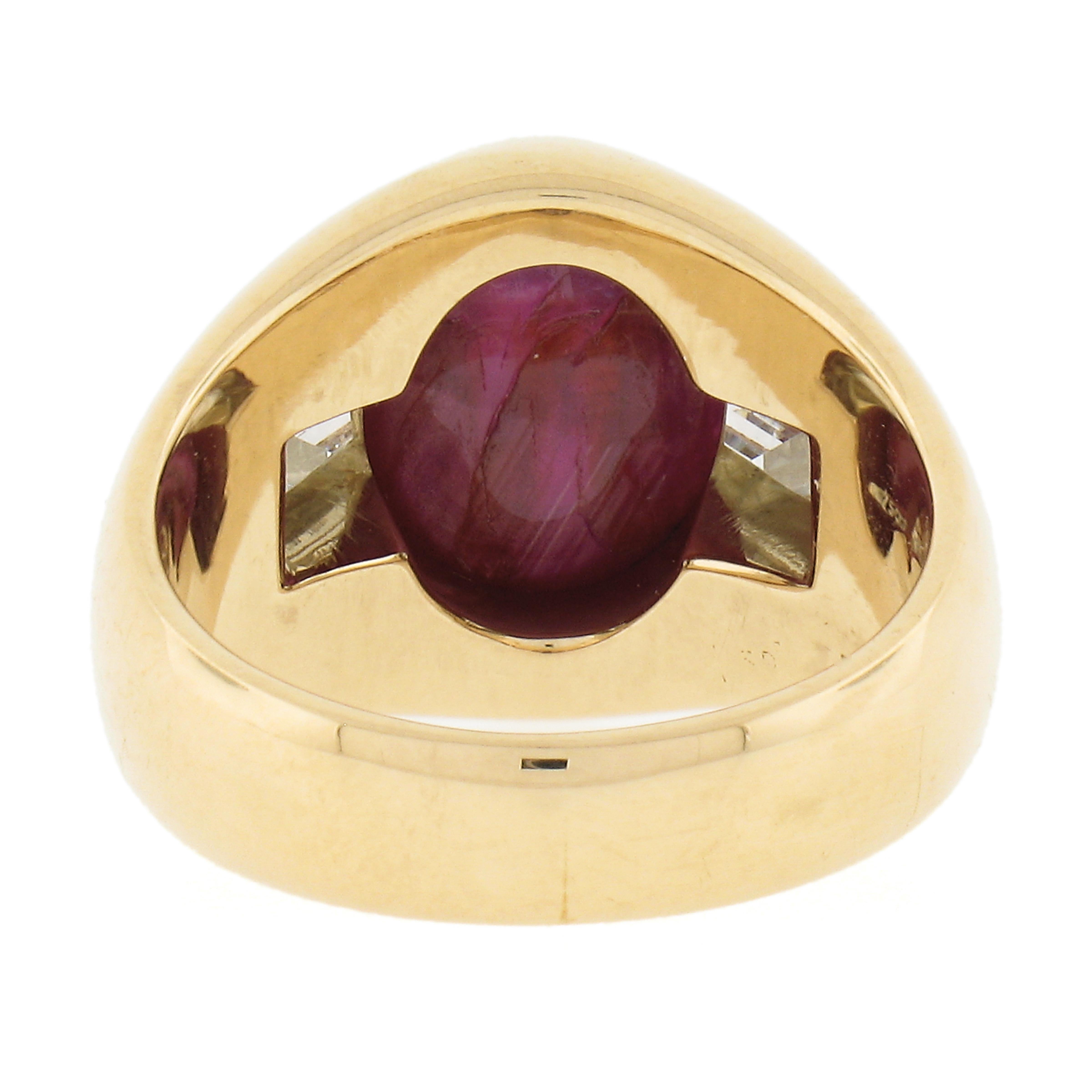 Bvlgari 18k Yellow Gold 4.89ctw Gubelin Burma No Heat Star Ruby & Diamond Ring 1