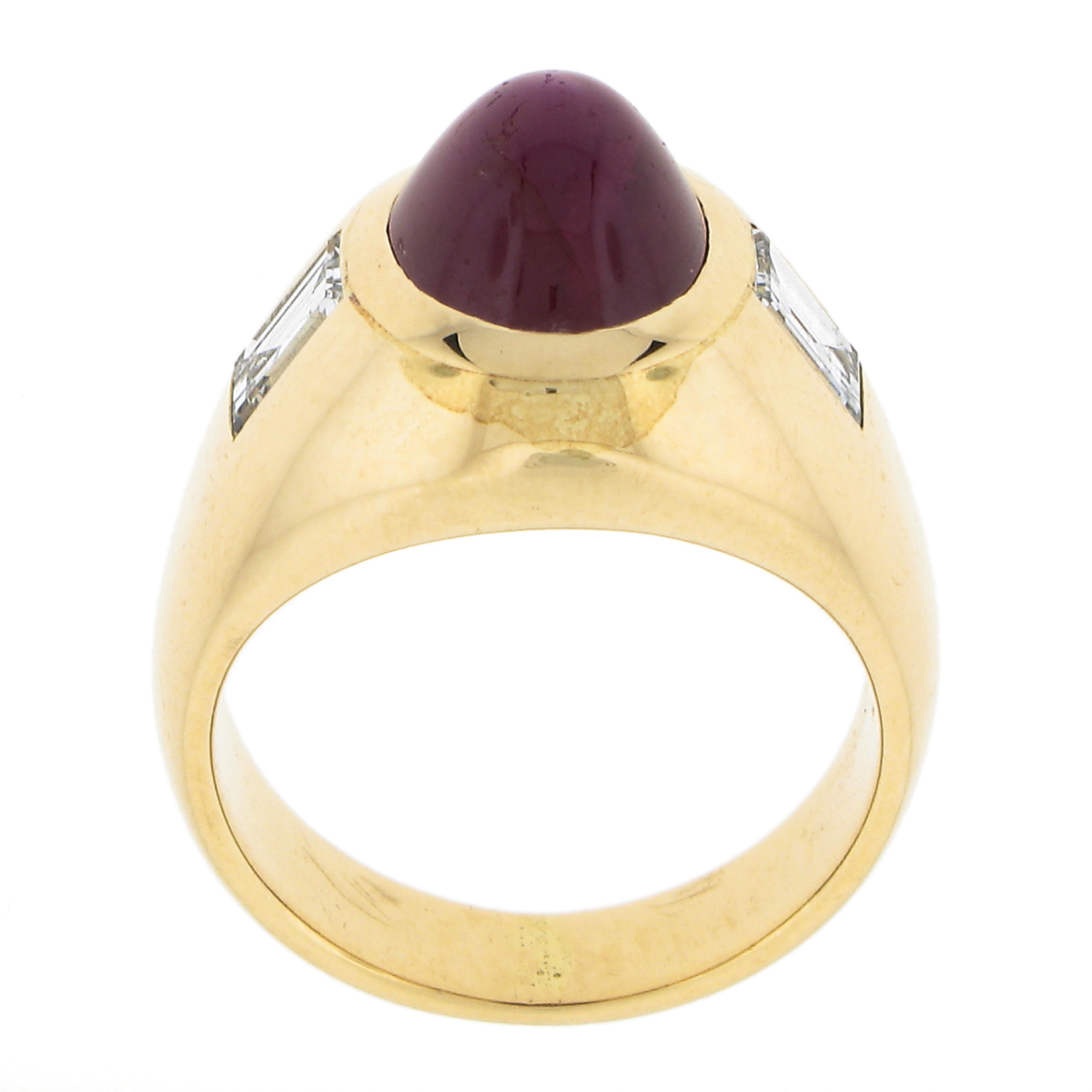 Bvlgari 18k Yellow Gold 4.89ctw Gubelin Burma No Heat Star Ruby & Diamond Ring 2