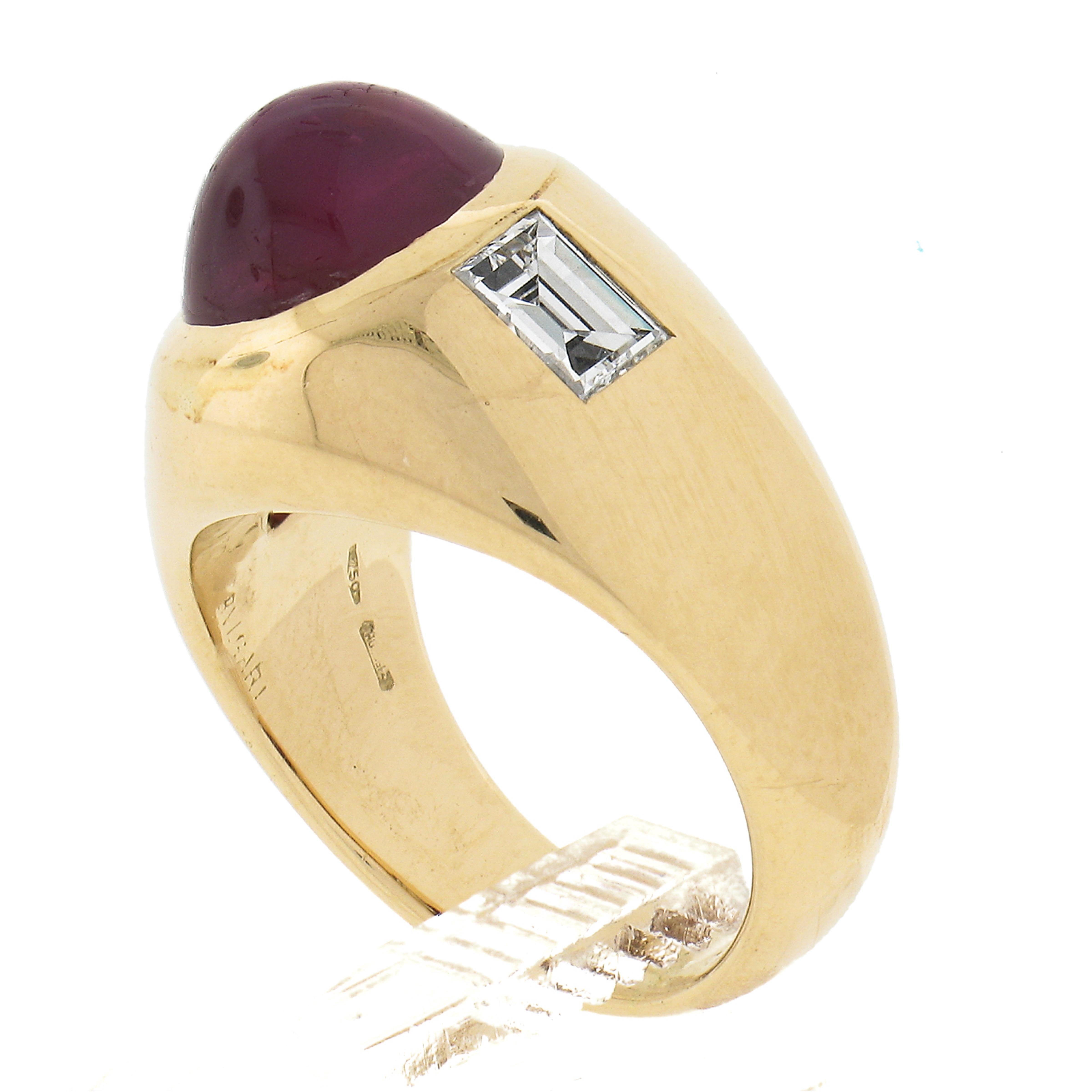 Bvlgari 18k Yellow Gold 4.89ctw Gubelin Burma No Heat Star Ruby & Diamond Ring 3