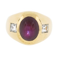 Bvlgari, bague étoile Gubelin de Birmanie en or jaune 18 carats, 4,89 ctw