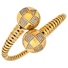 Bvlgari 18K Yellow Gold 7.54 Carat Gianni Enigma Bypass Rolling Ball Bracelet