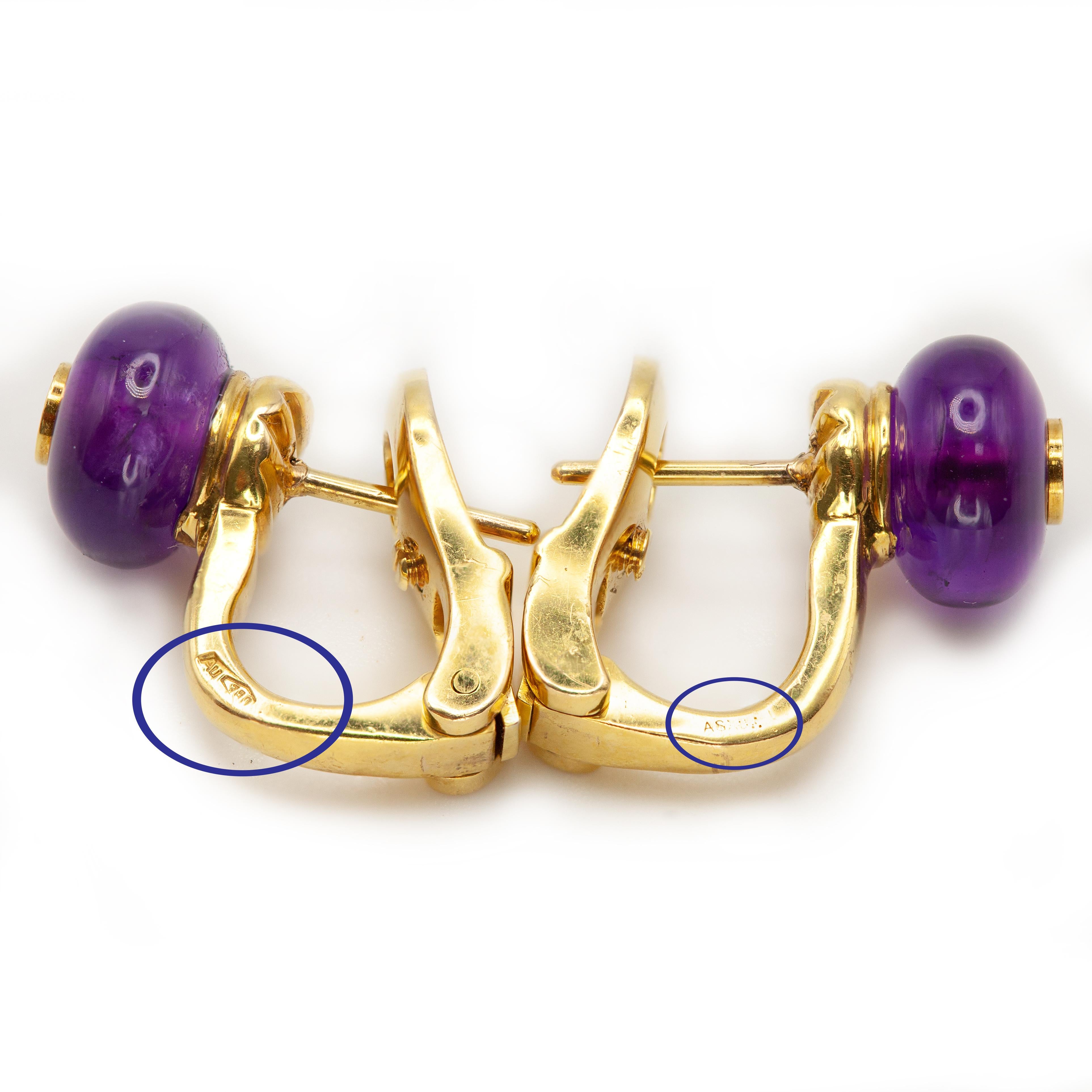 Bvlgari 18K Gelbgold Amethyst und Diamant Clip-On Ohrringe im Angebot 2