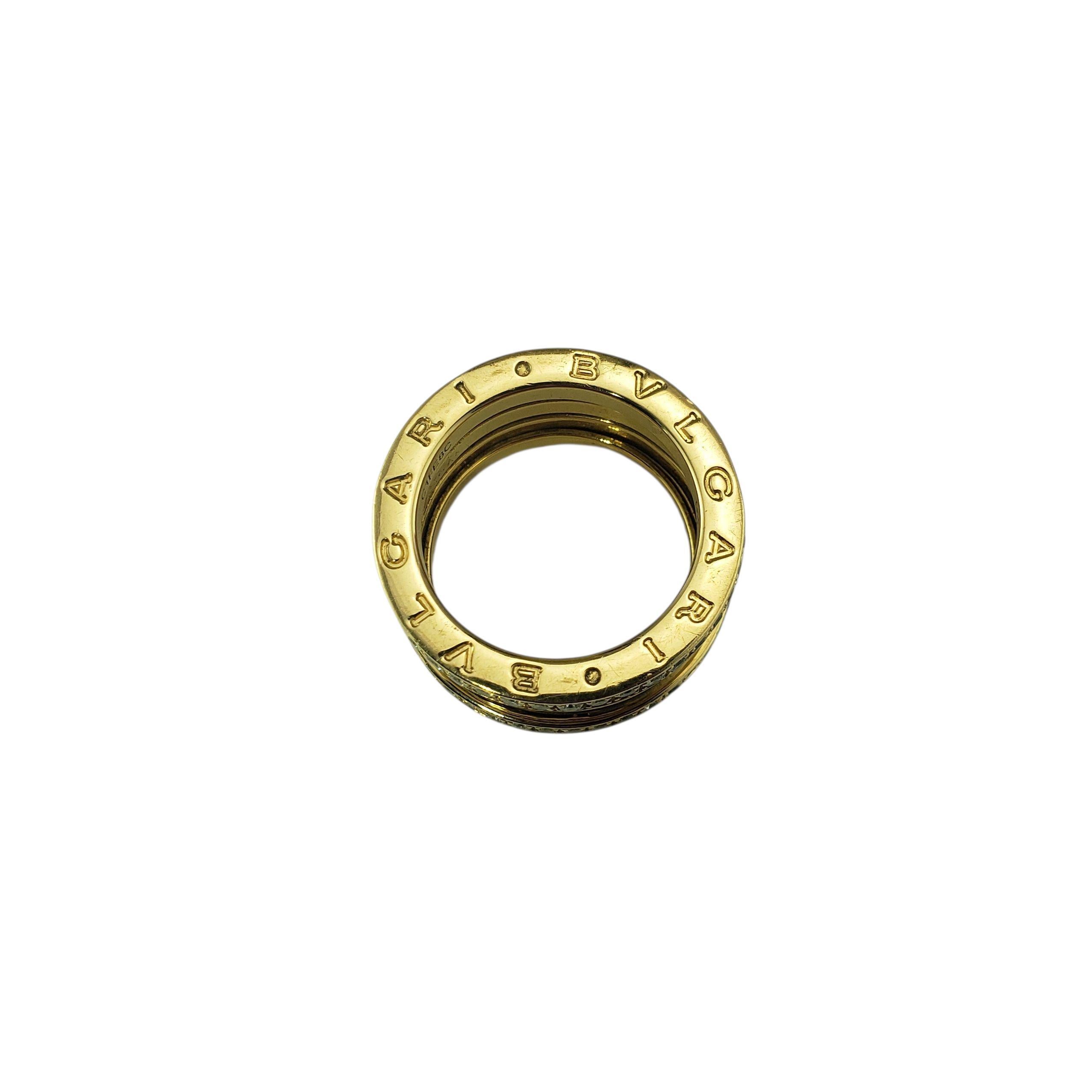 Women's Bvlgari 18K Yellow Gold and Diamond B.Zero1 Ring Size 6.5/53 #22279 For Sale