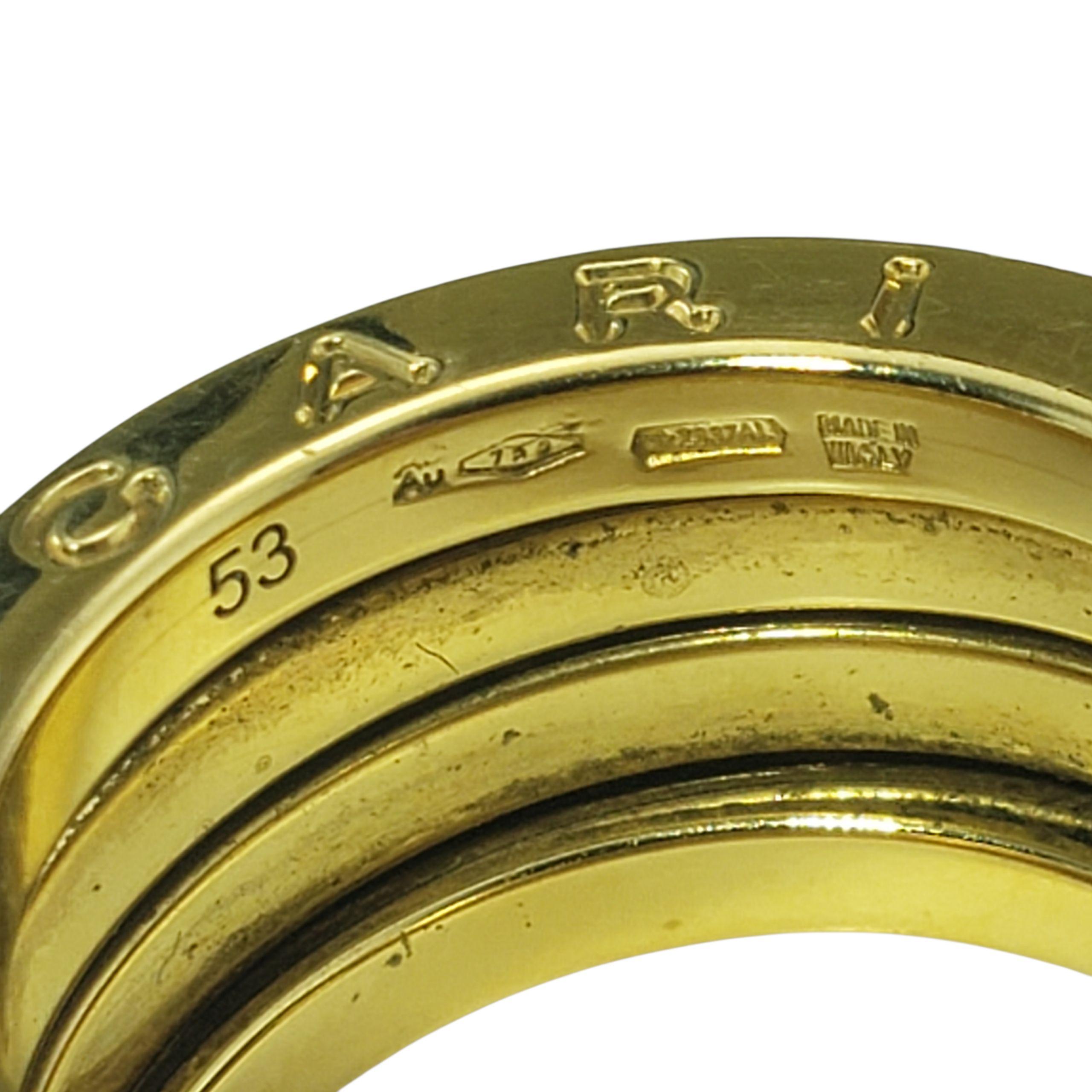 Bvlgari 18K Yellow Gold and Diamond B.Zero1 Ring Size 6.5/53 #22279 For Sale 1