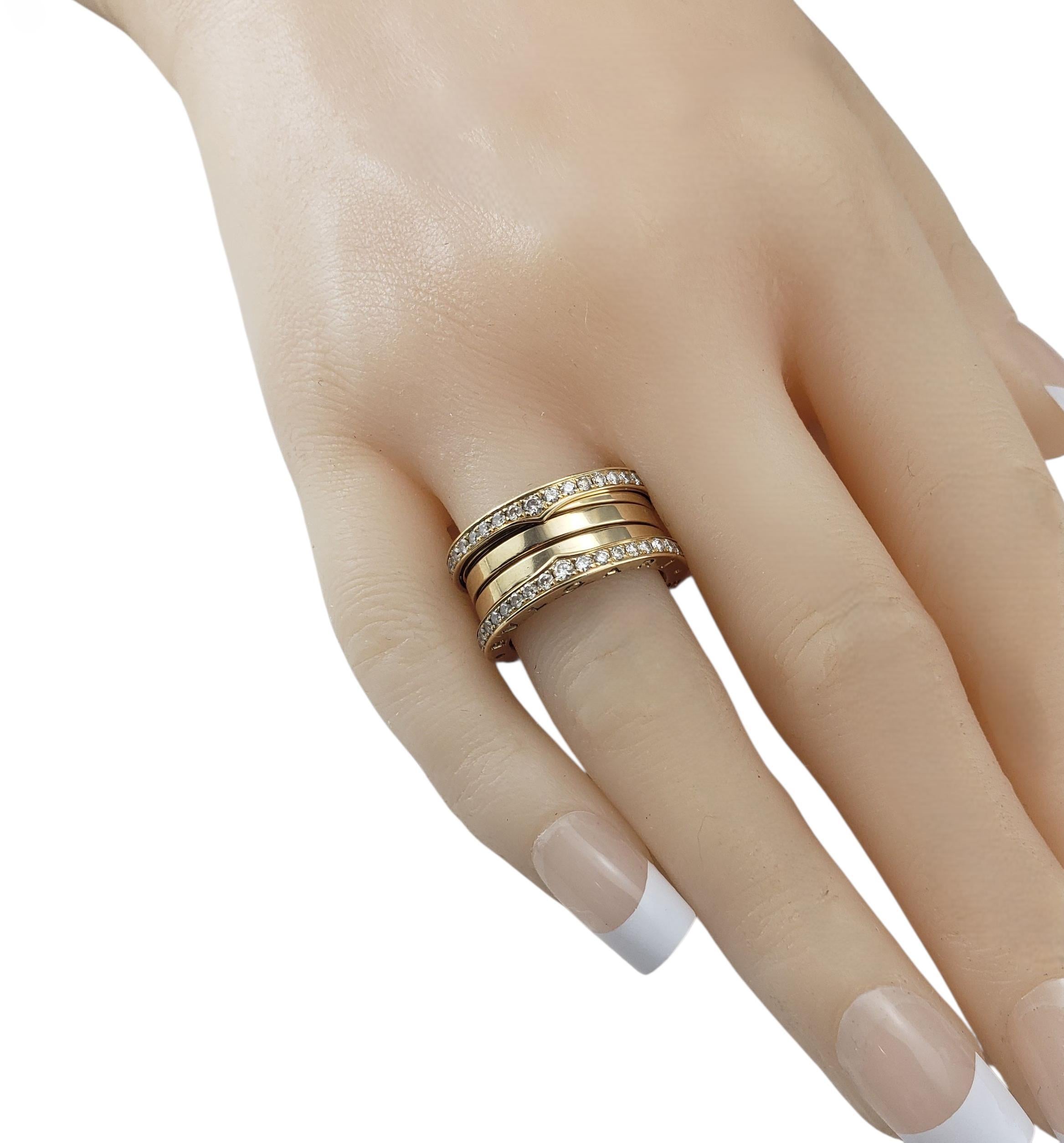 Bvlgari 18K Yellow Gold and Diamond B.Zero1 Ring Size 6.5/53 #22279 For Sale 2
