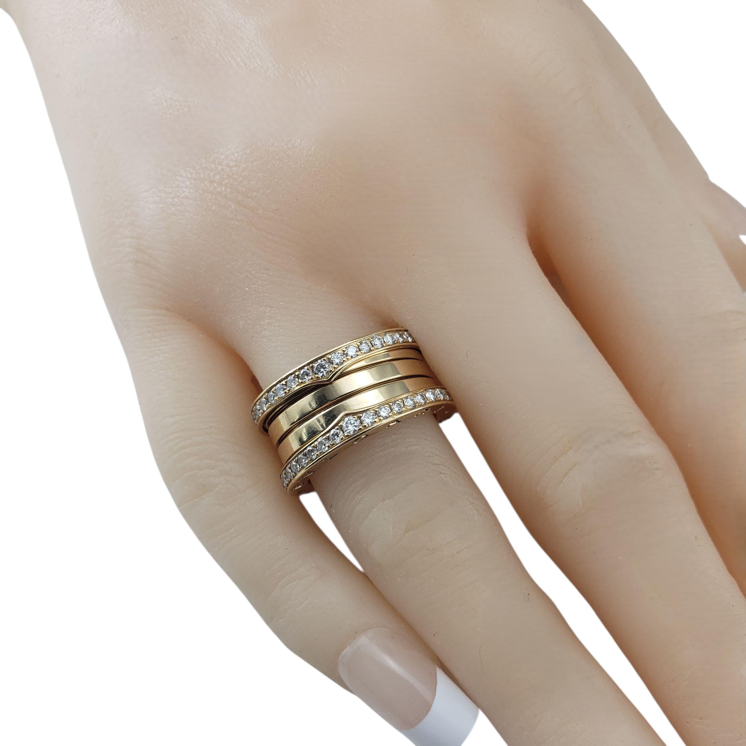 Bvlgari 18K Yellow Gold and Diamond B.Zero1 Ring Size 6.5/53 #22279 For Sale 3