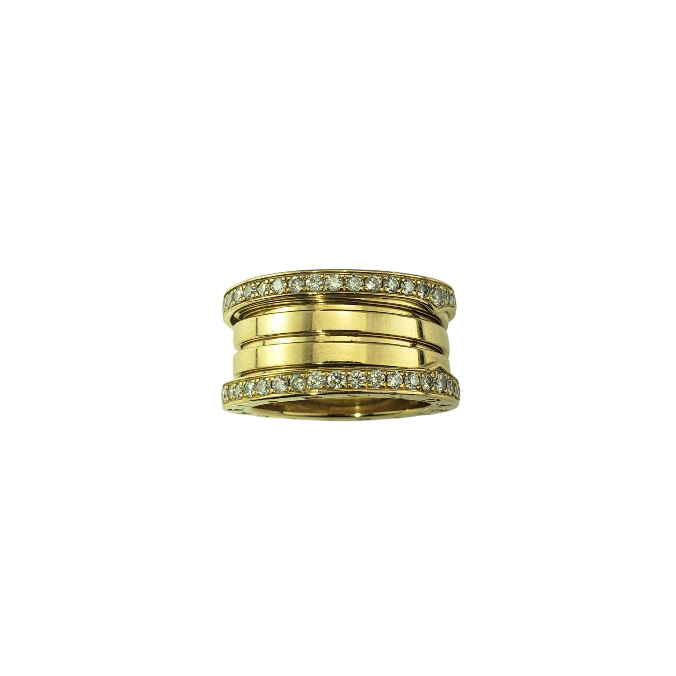Bvlgari 18K Yellow Gold and Diamond B.Zero1 Ring Size 6.5/53 #22279 For Sale