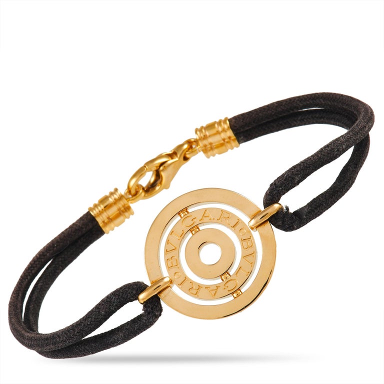 Bvlgari 18K Yellow Gold and Leather Bracelet at 1stDibs | bvlgari rope  bracelet, bulgari cord bracelet, bvlgari leather bracelet
