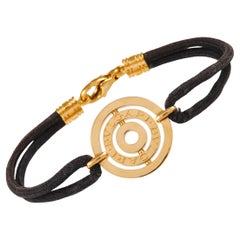 Bvlgari 18K Yellow Gold and Leather Bracelet