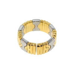 Bvlgari 18 Karat Yellow Gold and Stainless Steel Parentesi Ring