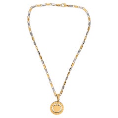 Bvlgari 18k yellow gold and steel heart necklace