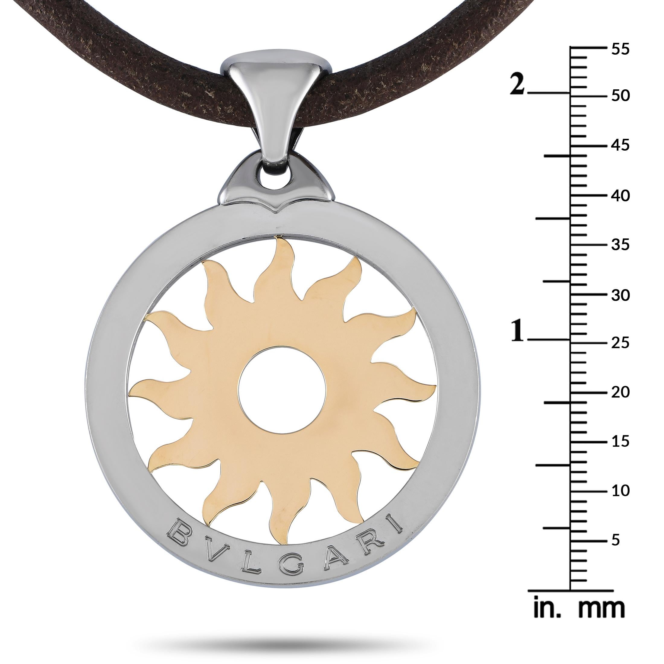 Women's Bvlgari 18K Yellow Gold and Steel Large Tondo Necklace