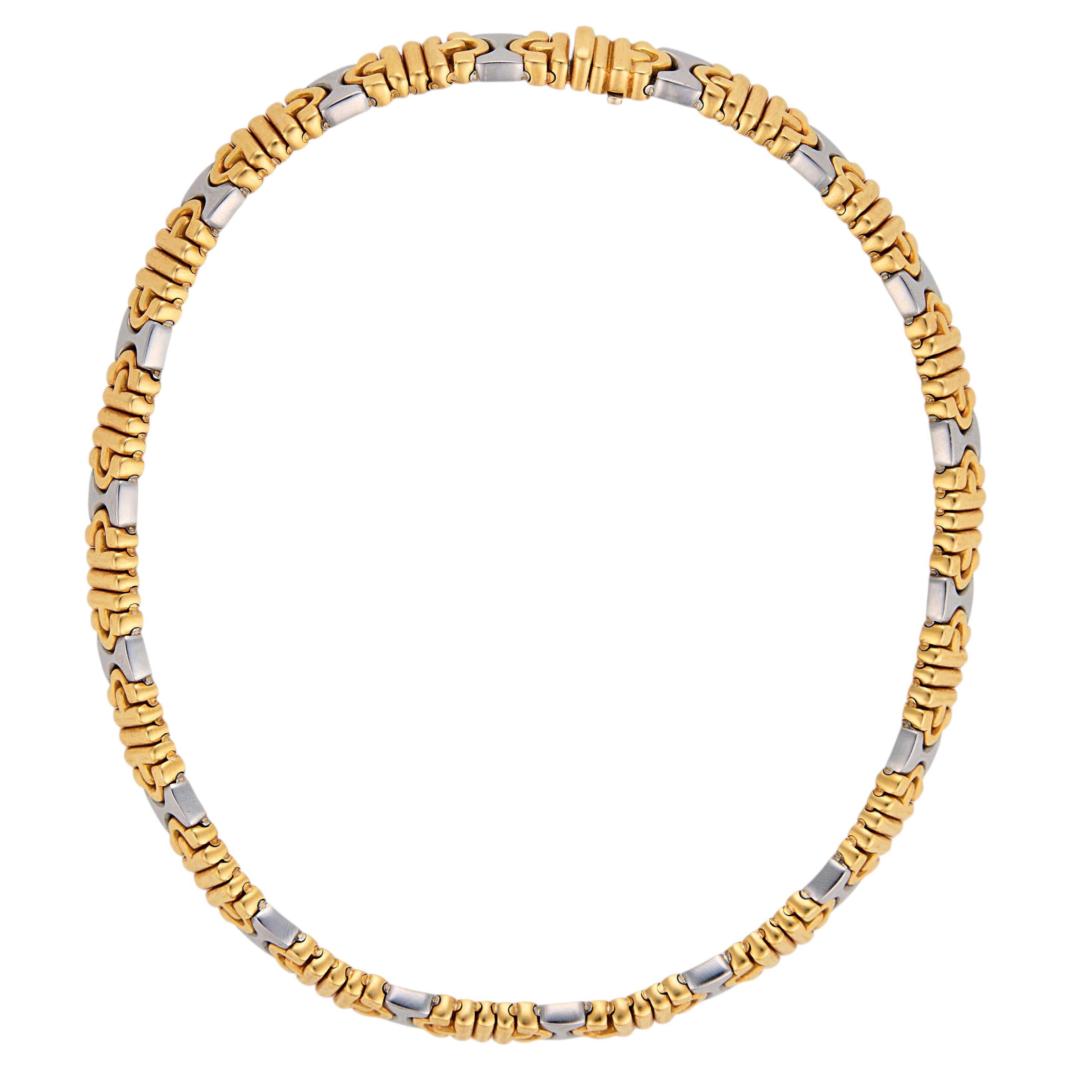 Collar tipo gargantilla «Parentesi» de Bvlgari, en oro amarillo de 18k y acero
