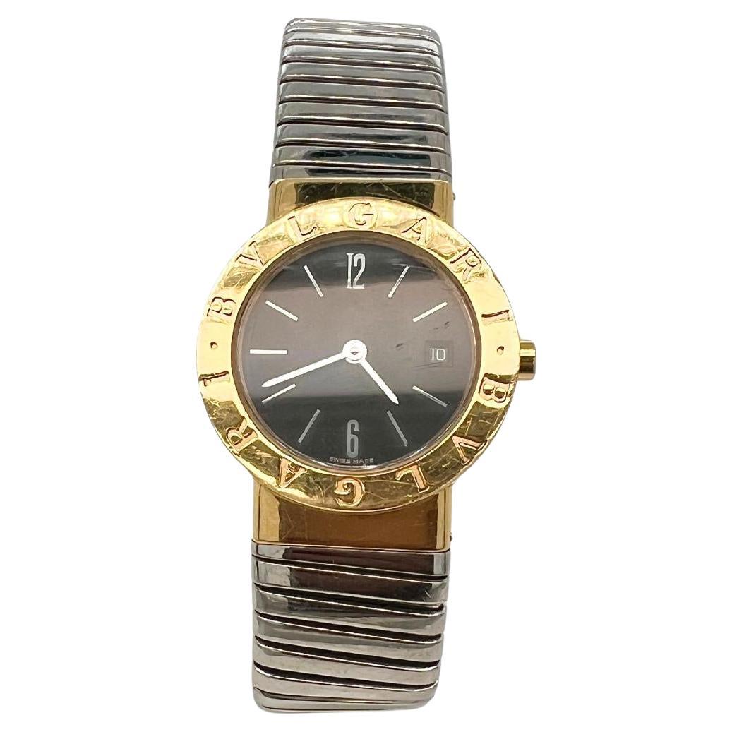 Bvlgari 18k Yellow Gold and Steel Quartz Ladies Watch Bracelet