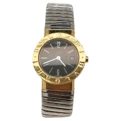 Bvlgari 18k Yellow Gold and Steel Quartz Ladies Watch Bracelet