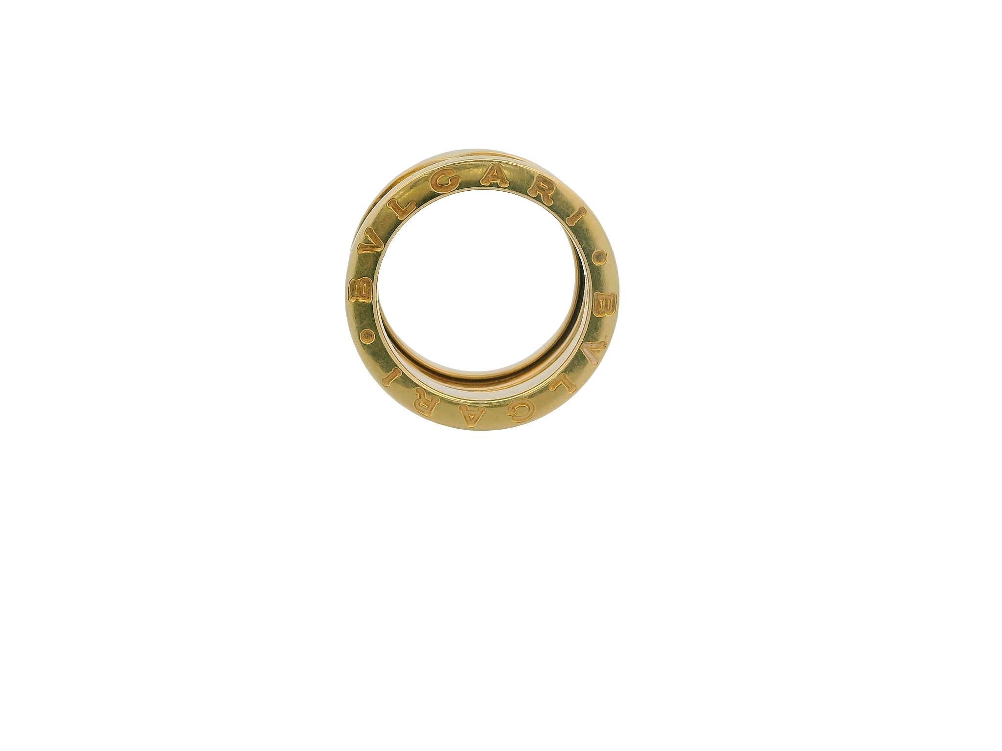 Bvlgari 18k Yellow Gold B-Zero Size 5 Ring For Sale 2