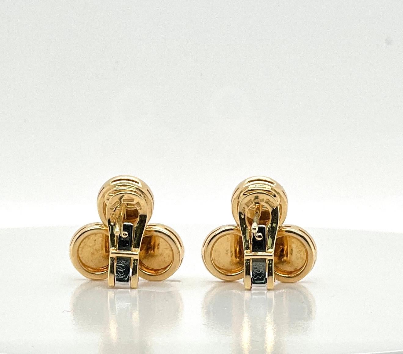 Pendientes Bvlgari Tri-Color Circulares de Oro Amarillo de 18 K Cabujón en venta