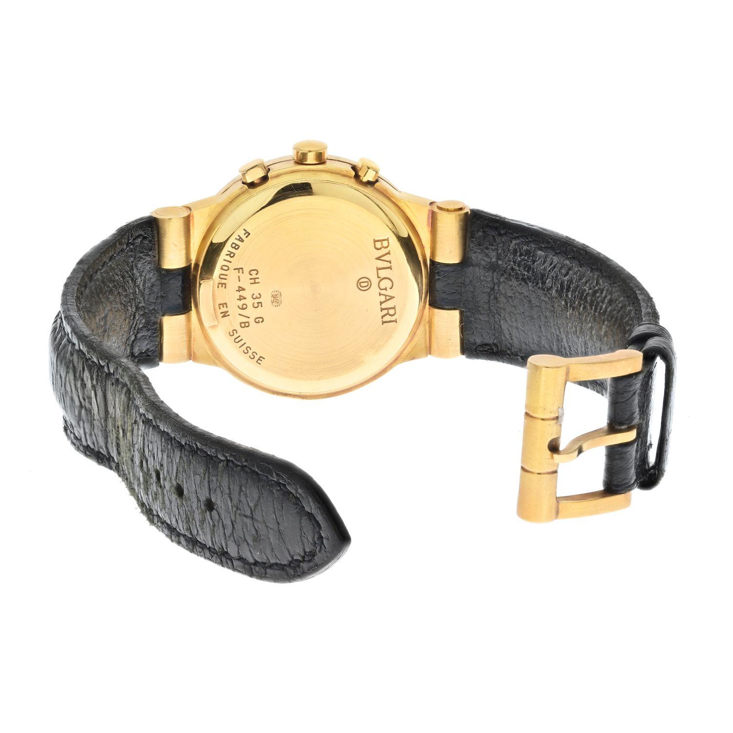 Bvlgari 18 Karat Gelbgold Diagono Chronograph Unisex-Uhr im Zustand „Hervorragend“ in New York, NY